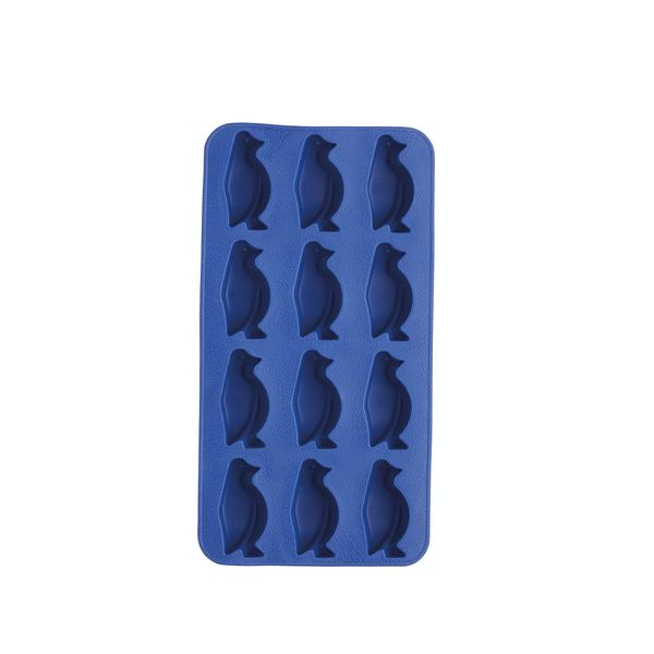 BarCraft KCBCICEPENG Silicone Ice Cube Tray with Novelty Penguin Moulds, Blue, 26 x 12cm