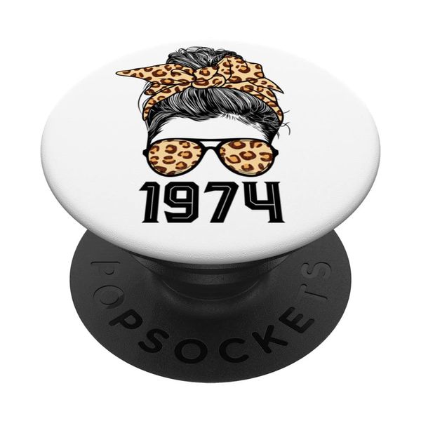 Limited Edition Leopard Messy Bun Awesome Since 1974 PopSockets Swappable PopGrip