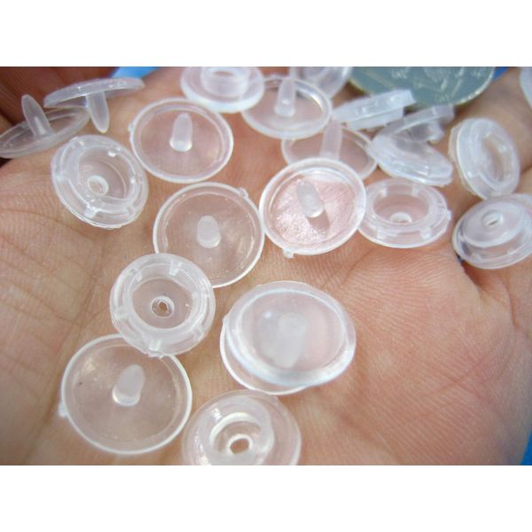 50Sets T5 1.2cm Clear Plastic Resin Snaps Button Fasteners Press Stud Poppers