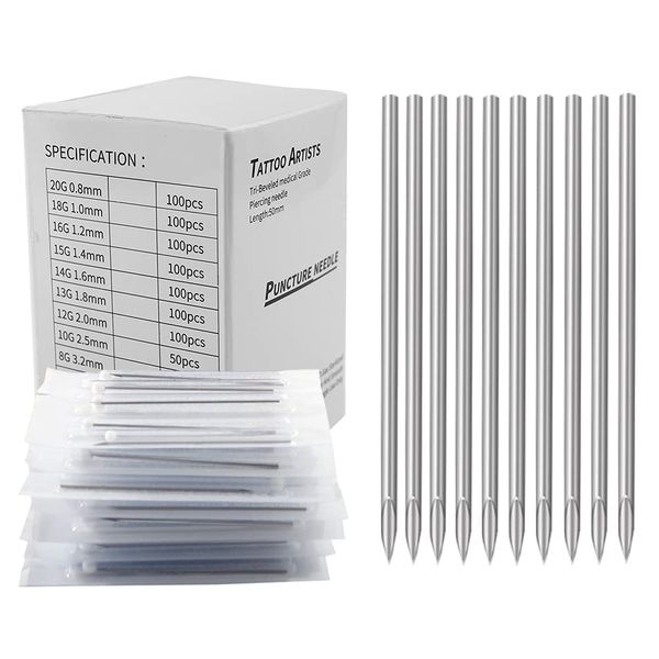 Piercing Needles - LQ 100Pcs 20G Body Piercing Needles Disposable Professional Piercing Needles for Body Ear Navel Nose Lip Nipple (20G 100PC)