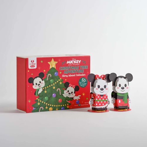 Lovepop Disney's Holiday Pop-Up Card - Paper Advent Calendar - 3D Christmas Greeting - Mickey and Friends 6.45" x 4.84" x 2.2" Tree Adventure - Countdown Box