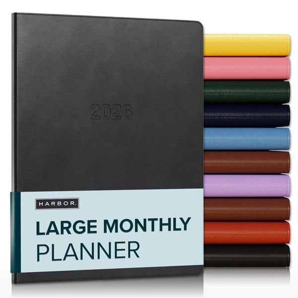 Harbor Large Monthly Planner 2026 - Cambridge Black - 9.75x7.5"