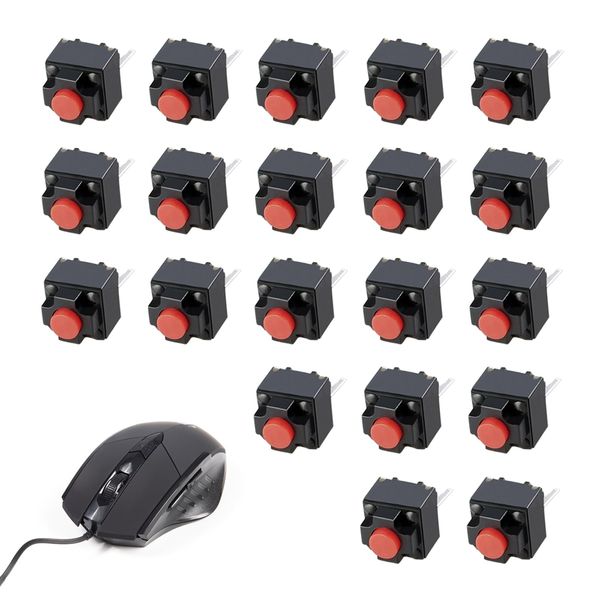 YANYULI Mute Button, Mouse Microswitch, 20 Pcs Mouse Button, Replacement, Dedicated Maintenance Parts, Silent, Push Button Switch, Small Switch, Instant Tact Switch, Wireless Mouse, Wired Mouse