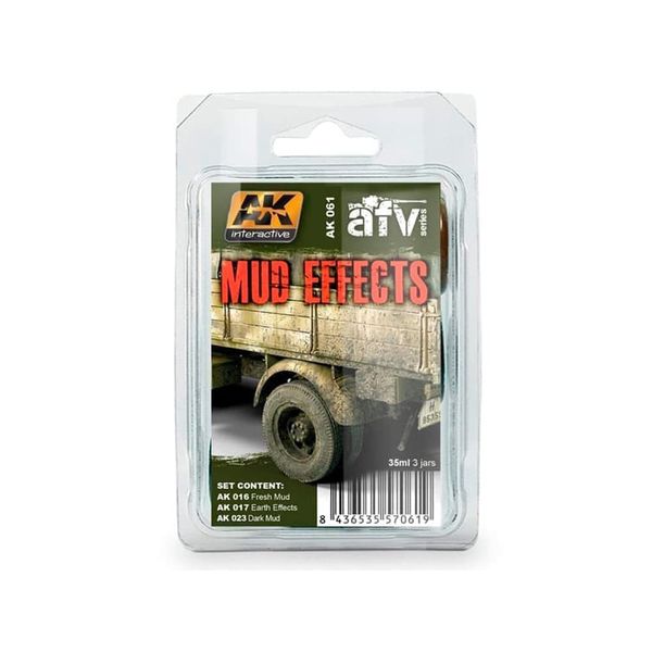 Mud Effects Enamel Paint Set (16, 17, 23) AK Interactive