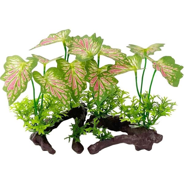 Smoothedo-Pets Aquarium Plants Fish Tank Rainforest Leaf-pink-small-set