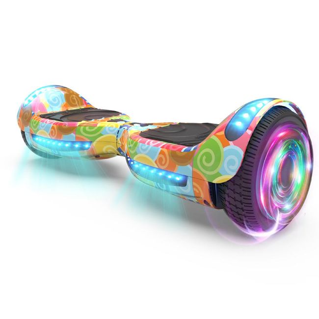 Flash Wheel Hoverboard 6.5" Bluetooth Speaker with LED Light Self Balancing Wheel Electric Scooter - Sea Shell
