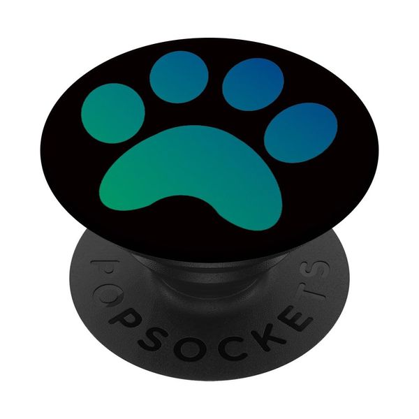 Teal Blue Gradient Dog Paw Print PopSockets Adhesive PopGrip
