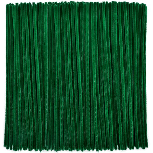 Hapeper 200 Pieces Christmas Pipe Cleaners Chenille Stems for Arts Crafts Projects Supplies (Green)