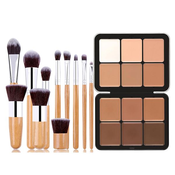 Joyeee Makeup Cream Konturen Kit mit Makeup Pinsel, 12 Schattierungen Professional Makeup Highlight & Contour Pro Palette für unter Augen dunkle Kreise, Akne & Blemishes, hell bis dunkel