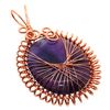Amethyst Gemstone Copper Spirograph Wire Wrapped Pendant