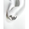 Dinosaur Earrings 925 Sterling Silver with Sparkly Glitter Effect