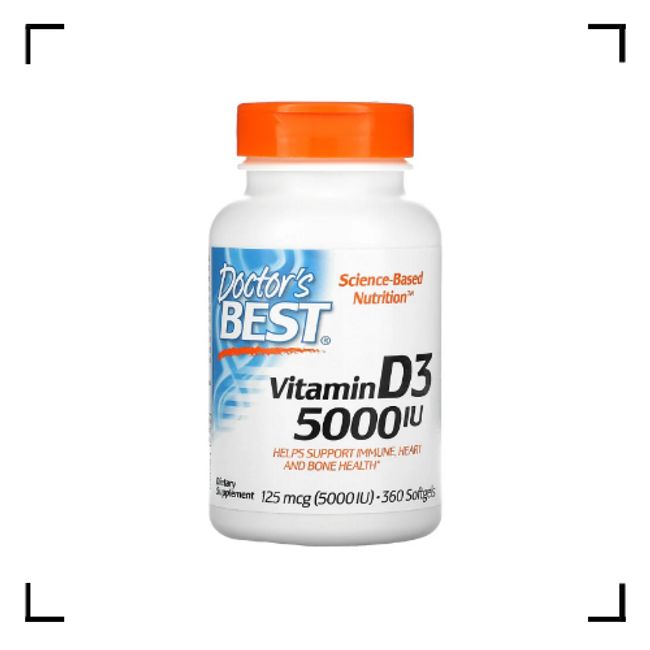 Doctor's Best Vitamin D3 Cholecalciferol 125mcg (5000IU) Softgel 360 Tablets 12 Months' Supply