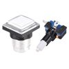 sourcing map Game Push Button 34x34 Square 12V LED Illuminated Push Button Switch with Micro Switch for Arcade Video White 5pcs