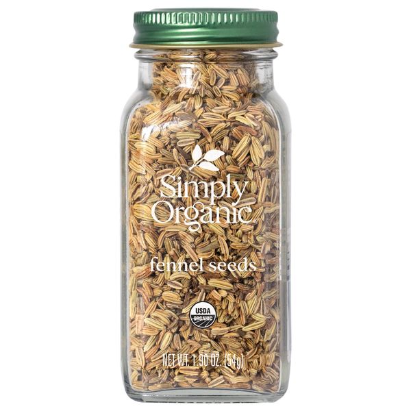 Simply Organic Fennel Seed, Certified Organic | 1.9 oz | Foeniculum vulgare Mill.