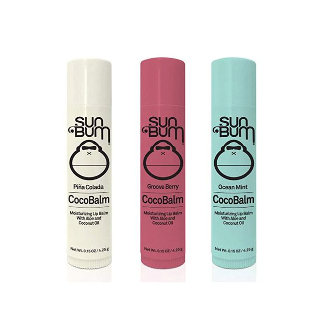 3 Sun Bum CocoBalm Lip Balm - Pina Colada, Groove Berry, Ocean Mint - New Sealed