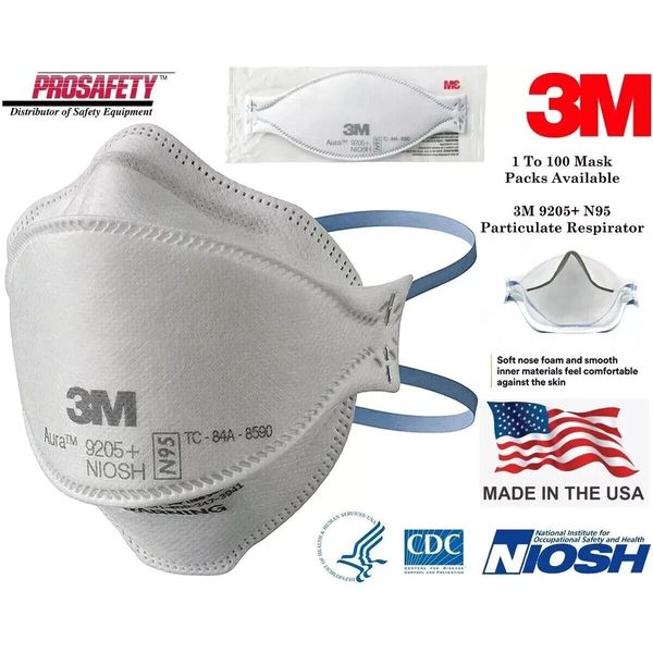 3M Aura 9205+ Particulate Respirator N95 Mask  10 PACK Only .50 EA plus shipping