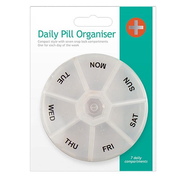 Tech Island Weekly Pill Organiser, Portable, Travel Medicine Box, Moisture-Proof, BPA-Free Storage Box for Pills, Med Case for Vitamin, Cod Liver Oil, Supplements, Medication & Tablets