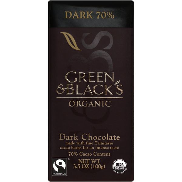 Green & Black's Organic Dark Chocolate 70% Cacao, OLD 10 Count