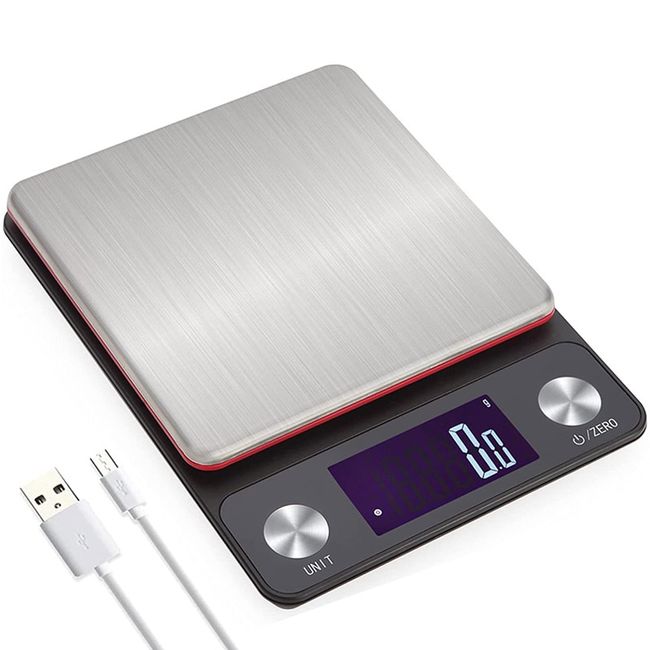 Kitchen Digital Scale for Food Rechargeable Portable Digital Weigher  Balance LCD Display Measuring Grams Ounces Cooking Baking