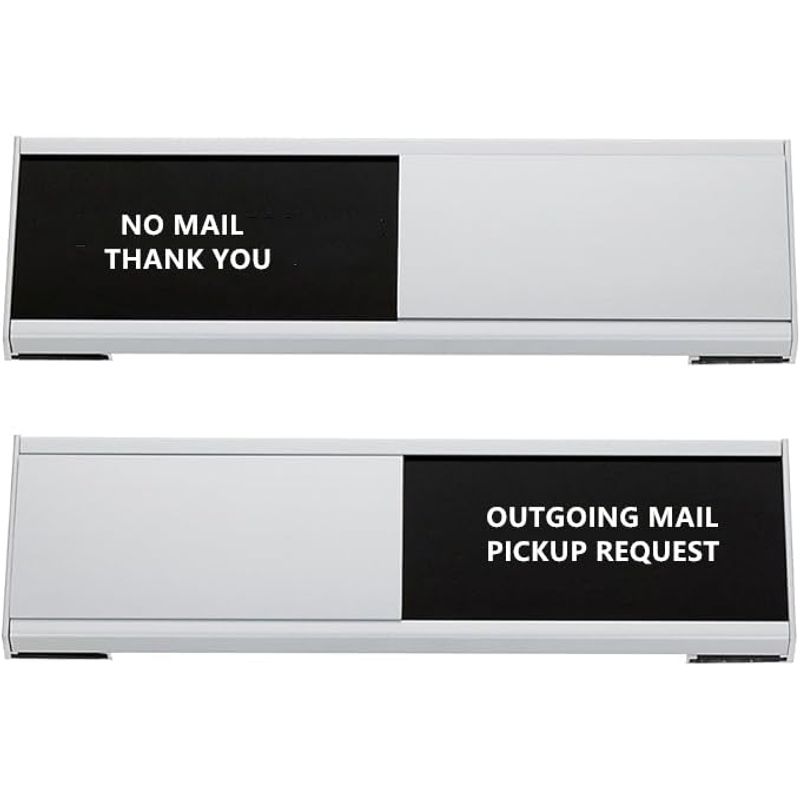 Outgoing mail sign pickup request or no mail heavy-duty aluminum two ...