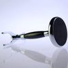 Deluxe Stainless Steel Shaving Brush Stand Holder for Razor & Brush Weighted Base Black Handle