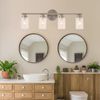 Silver Vanity Wall Lamp Bathroom Wall Light Over Mirror 4-Light Wall Sconces