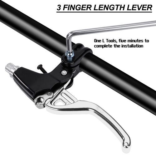 QIMEI-SHOP Bicycle Brake Lever Mountain Bike Brake Lever for 22 mm Diameter Handlebars All Aluminium Alloy Bicycle Brake Handbrake Lever for Road Bikes MTB BMX Silver 1 Pair