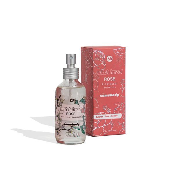 Somebody Rose Witch Hazel Astringent/Toner - Glass bottle, spray nozzle, Vegan