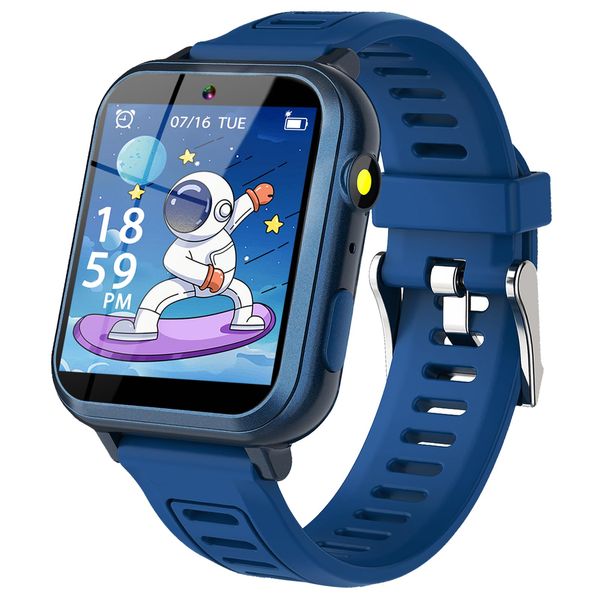 LITEYPP Kids Smartwatch, Toy for Boys and Girls Ages 3-13 with 24 Games, Camera, Music Playback, time Display, Video and Audio Recording Features and More (Blue)