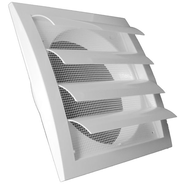 White Exhaust Hood Vent 6'' Inch / 150 mm with Shutters, Built-in Pest Guard Screen and Flange, Air Vent Cover with Flaps, HVAC Exhaust Vent Duct Cap, Helps with Backdraught/Backdraft