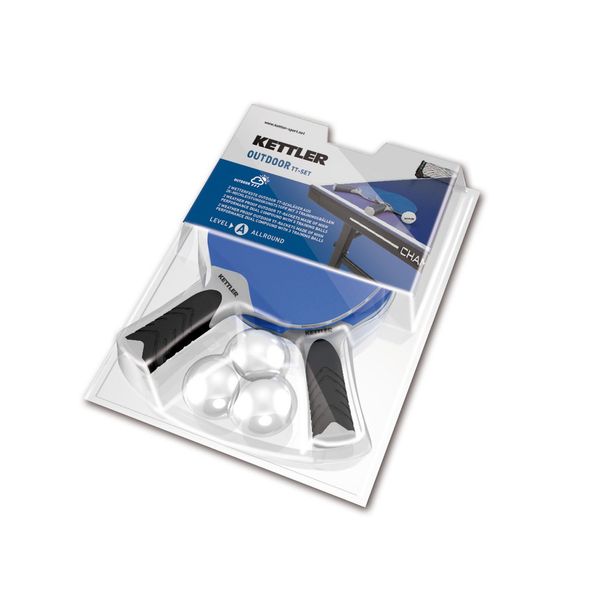 Kettler HALO 5.0 Indoor/Outdoor Table Tennis Bundle: 2 Player Set (2 Rackets/Paddles and 3 Balls)