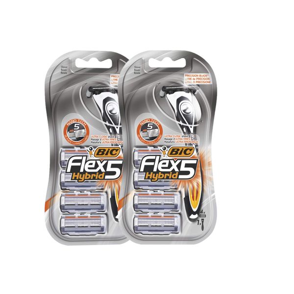 BIC Flex5 Hybrid Men's Razor Kit -2 Handle and 8 Refills