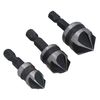 3pc Tapered Countersink Drill Bits Borer 5 Flute 90 Degree Chamfer 12 – 19mm