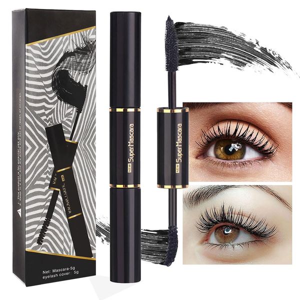 Colored Colorful Waterproof Mascara for Eyelashes Set,Blue White Black Brown Purple Long lasting Charming Voluminous Cruelty Free Vegan Eye Makeup (B-1Pc 05#BLACK, B)