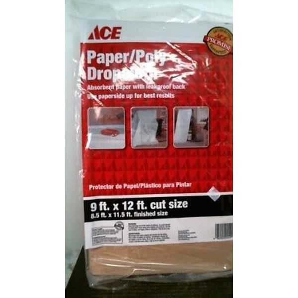 ACE 21550 Paper/Poly Drop Cloth, 9' x 12', FREE SHIPPING