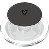 Black Gray Minimalist Heart PopSockets PopGrip for MagSafe