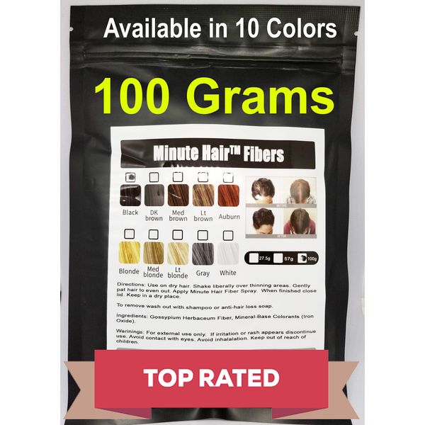 Hair Building Fibers 100 Grams (3.5 oz) Minute Hair Refill Hair Loss Concealer That You Can Use for Your Bottles From Competitors Like Toppik, Xfusion (Dark Brown)