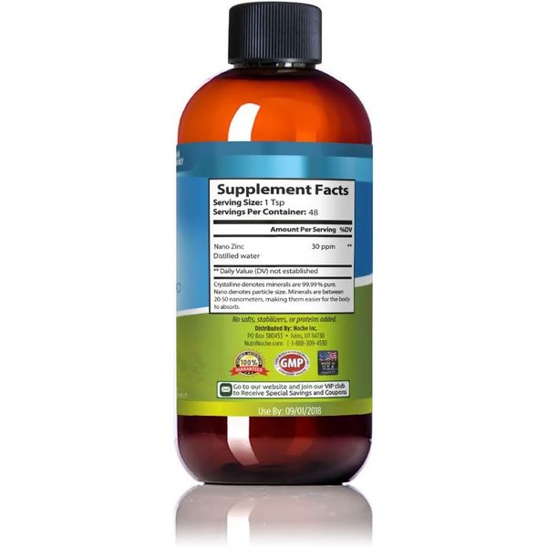 Pure Crystalline Liquid Zinc Supplement - 30 PPM - Colloidal Minerals