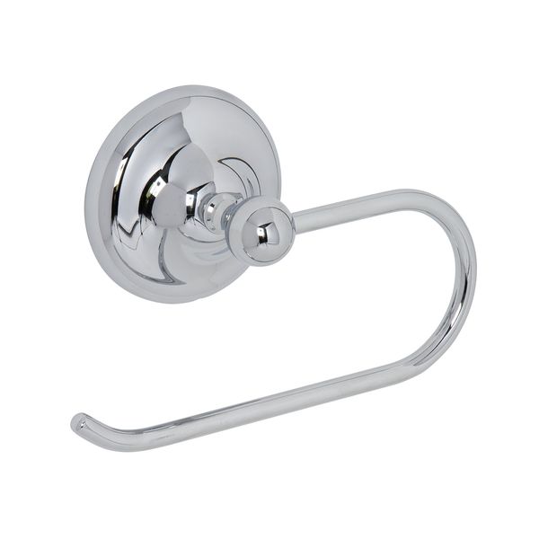 Croydex Flexi-Fix Grosvenor Toilet Roll Holder, Chrome Finish, Screw or Glue Easy Install Bathroom Accessories, Universal 'X' Plate, Drill Free Installation, All Fixings Included 11x17x7cm