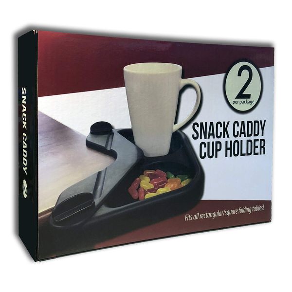 Snack Caddy and Cup Holder for Game and Card Tables - Set of 2