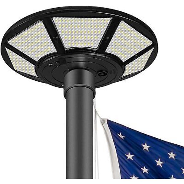 Solar Flag Pole Light, 440 LEDs 1800 Lumen Flagpole Light 440 Black