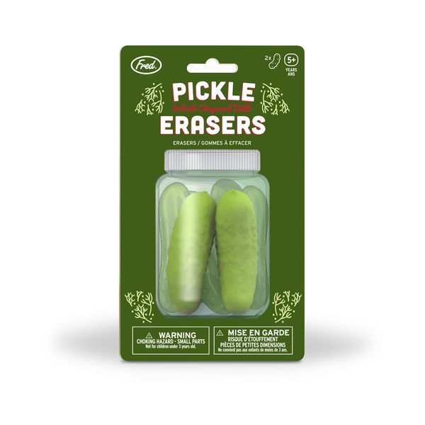 Genuine Fred Pickle Erasers, Set of 2