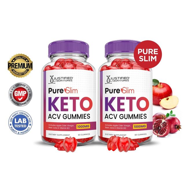 Pure Slim Keto ACV Gummies 1000MG Apple Cider Vinegar 120 Gummys