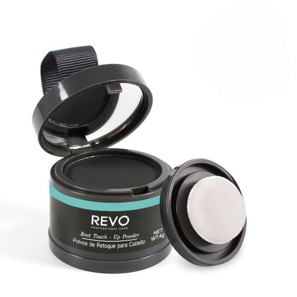 REVO Hairline Powder: Instant Root Touch Up, Hair Loss Concealer, Gray Hair Cover Up, 48-Hour Powder for Thinning Hair, Men & Women, Adds Volume, Seamless Blend, Long-Lasting Coverage (Black)