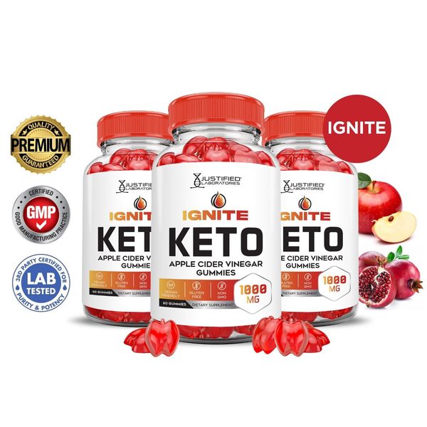 Ignite Keto ACV Gummies 1000MG Apple Cider Vinegar 180 Gummys