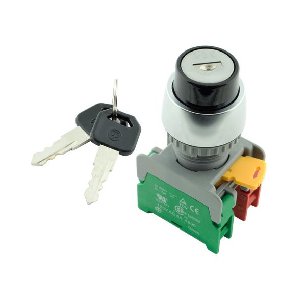 KRS-222 ATI 22mm KEY Selector Spring Return Momentary Switch 1NO 1NC 2 POS
