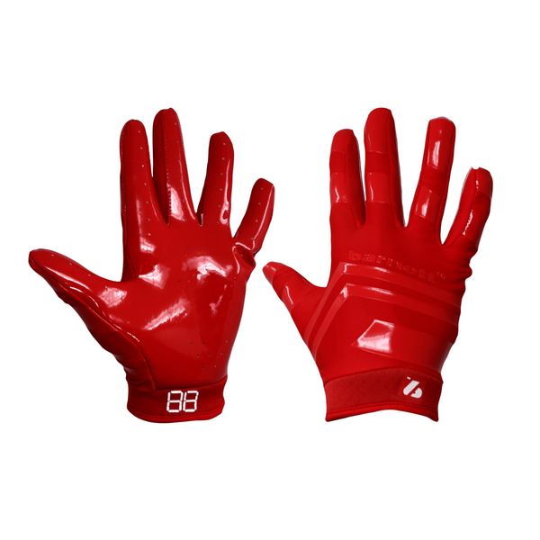 BARNETT FRG-03 professional receiver football gloves, RE, DB, RB RED (XL)