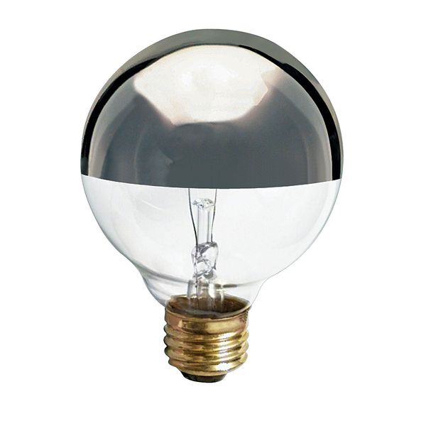 Satco S3860 120V Medium Base 25-Watt G25 Light Bulb, Silver Crown