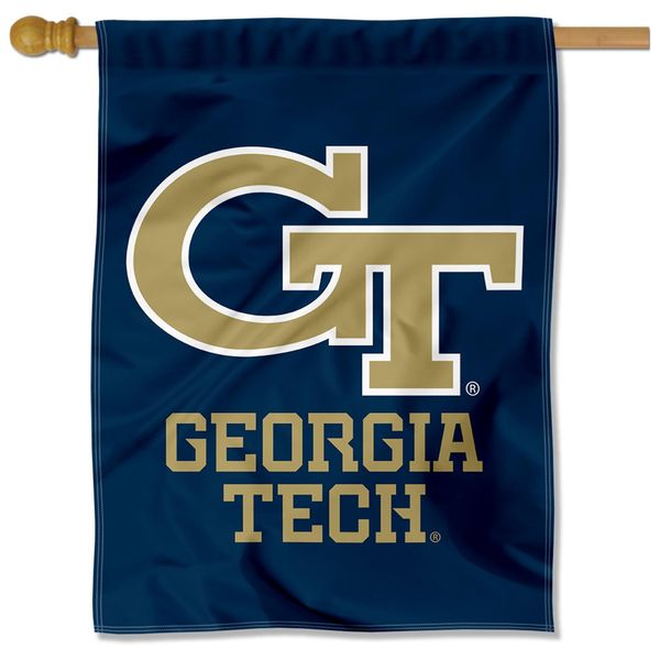 Georgia Tech Wordmark Logo Two Sided House Flag