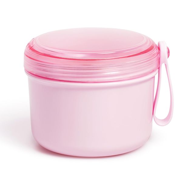 Denture Bath Case Cup Box Holder Storage Soak Container with Strainer Basket for Home or Travel Denture Cleaning (pink)